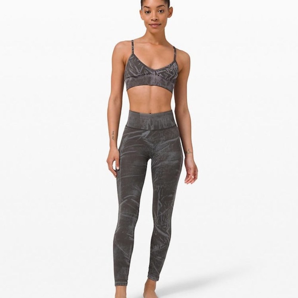 Lululemon Ebb To Street Tight Gray Acid Wash Tights Leggings Sz 6